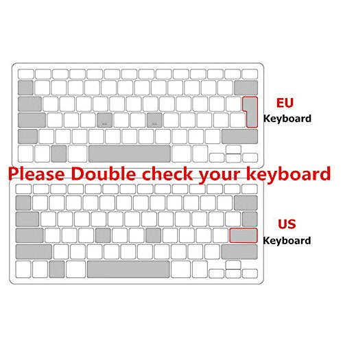 HRH Silicone Keyboard Cover Skin for MacBook Pro 13" A1708 A1988 No Touch Bar 2018 2017 2016 Release and for MacBook 12" A1534 with Retina Display (2015)&A1931(2018) USA Layout Protective Skin,Black - color: Z1-Black