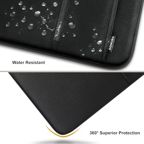 DOMISO 14 Inch Laptop Sleeve – Waterproof & Shockproof Case with Sturdy Handle, Ultra-Slim Protective Cover for MacBook Pro 14 (M3/Max), Dell XPS 14, HP Spectre, ASUS ZenBook 14, Black - color: Black, size: 14 inch