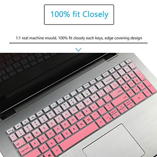 Keyboard Cover for 2021 2020 15.6" Dell Inspiron 15 5000 5501 5502 5505 5508 5584 5593 5593 5598, Dell Inspiron 15 7000 7501 7506 7590 7591 7706, Dell Vostro 15 7590 7591 7500 US Keyboard Skin-GPINK - color: GradualPink