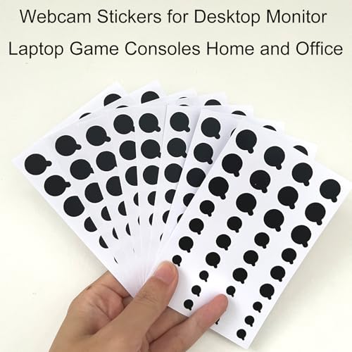108 PCS Camera Cover Stickers | Black Webcam Cover Vinyl Stickers, Camera Covers for Computer,Cell Phone,Laptops,Electronics(Multiple Sizes)
