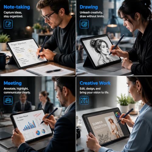 Stylus Pen for Surface Pro, 1024 Pressure, 300 Day Battery Palm Rejection | Works with Surface Pro 11/10/X/9/8/7, Laptop, Book, Go, Studio & Kobo, for Student Note-Taking & Artist Business Drawing - color: Black