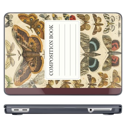 DONGKE for MacBook Neo 13 Inch Case 2026 (Model A3404, A18 Pro chip), Stylish Pattern Protective Hard Shell with Screen Protector, Keyboard Cover & USB-C Adapter - Butterfly Composition Book - color: Butterfly Composition Book