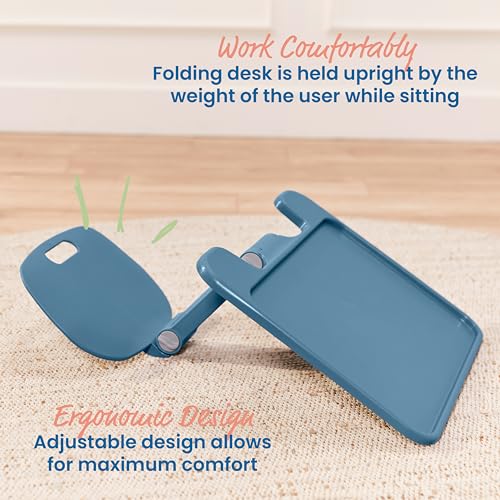 ECR4Kids The Surf Folding Portable Lap Desk, Large, Flexible Seating, Peacock Blue - color: Peacock Blue