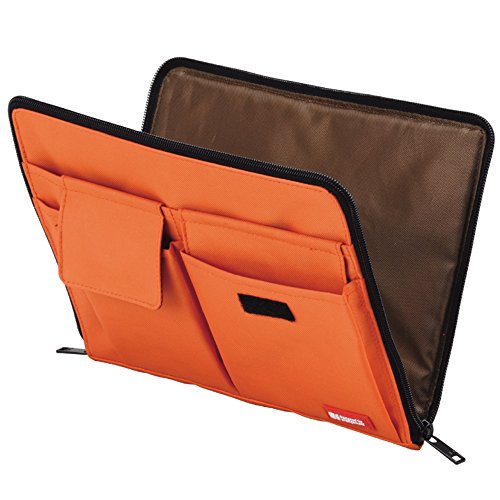LIHITLAB Bag Laptop Sleeve with Storage Pockets (Bag-in-Bag), 7.1 x 9.8 Inches, Brown (A7553-9) - color: Brown, size: 7.1 in x 9.8 in