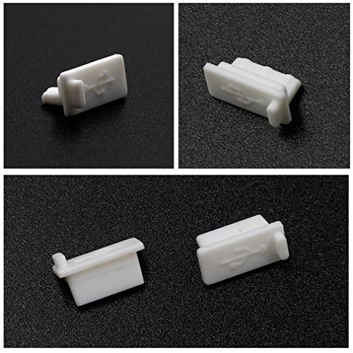 Yoohey Silicone USB A Type Female Anti Dust Cover Plug, White, 20PCS | Protector Stopper Cover