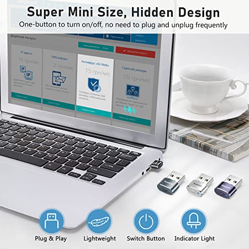 AUEDROT Mouse Jiggler Undetectable Metal USB Mouse Mover with Switch Button, Automatic Mini Mouse Shaker with 2 Jiggle Modes, Plug and Play, Keep Computer/Laptop Awake, Black, 2 PCS - color: Black, style: 2 PCS
