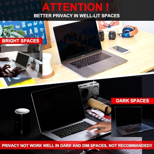 13 Inch 16:9 Laptop Privacy Screen Filter, Anti Scratch Anti Spy Anti-Glare Blue Light Screen Guard, Removable 13 In Security Shield, Matte/Glossy Double-Sided