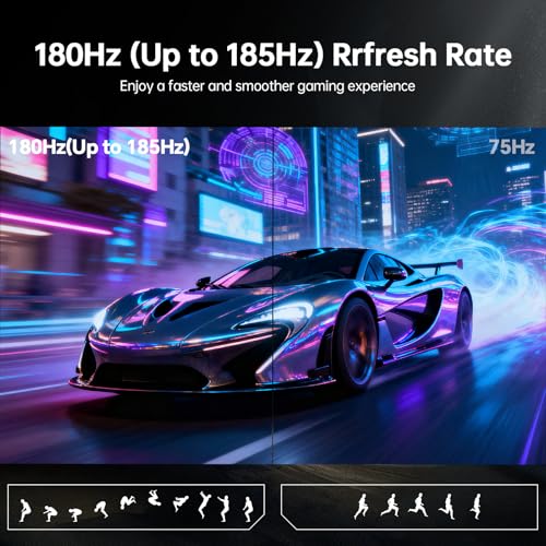 KTC 32 Inch Curved Gaming Monitor, 2K 180Hz (OC 185Hz) 1500R Monitor, H32S5 | QHD 1440P PC Computer Monitor, 1ms with Adaptive Sync, DisplayPort/HDMI/USB, VESA Wall Mount, Tilt Adjustable - color: Black, size: 31.5"
