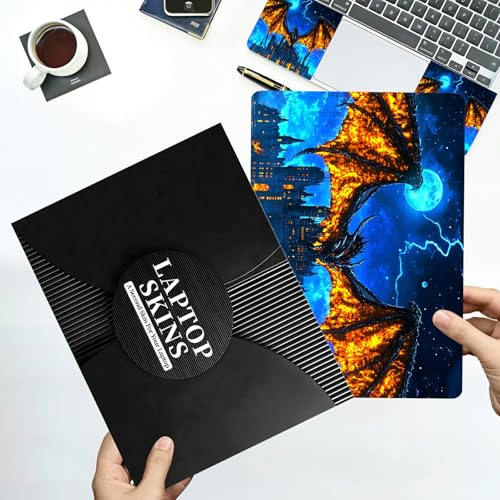 Universal Laptop Skin Sticker with 2 Wrist Pad Decals, 3-Piece Removable Vinyl Laptop Cover, Castle Dragon Waterproof Anti-Scratch, Easy-Trim Fit for 13.3" 14" 15.6" Laptops - color: Castle Dragon