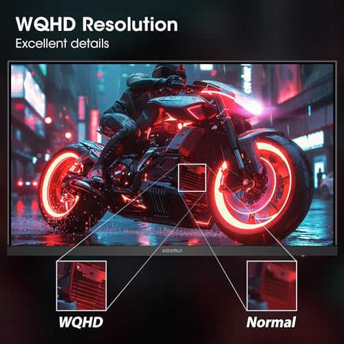 KOORUI 27 Inch 1440p Gaming Monitor, 200Hz Fast IPS, 1ms, HDR400 G2721P | Adaptive Sync, 95% DCI-P3, HDMI2.0/DP1.4, VESA Mount for PC, Console, Streaming and Dual-Screen Setups - size: 27"/WQHD/200Hz/IPS
