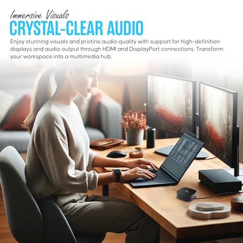 HP Docking Station for Laptop Dual Monitor and Charging - 5TW10AA / 5TW10UT / 5TW10AA#ABB USB-C G5 Dock with 120W AC Adap TER + HDMI Cable + DisplayPort Cable + Cleaning Cloth