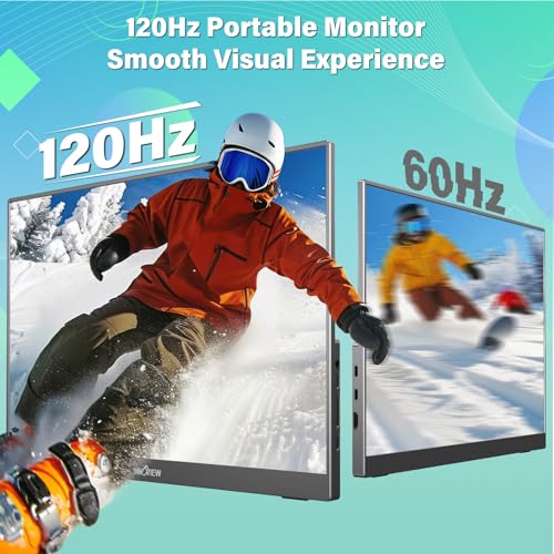InnoView 16" Portable Monitor 120Hz 2.5K QHD 2160x1600 100% sRGB Laptop Screen Extender | 2 x Type-C & HDMI Portable Monitor for Macbook/Switch/PS5/Xbox(Adapter Excluded) - size: 16 inch