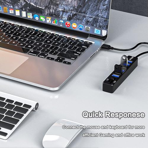 USB Hub with SD/TF Card Reader, VIENON 8 in 1 USB Extender USB Splitter with SD/Micro SD Memory Card Reader and 6 USB 2.0 Ports for PC, Laptops, Surface Pro, MacBook, iMac Pro-3FT