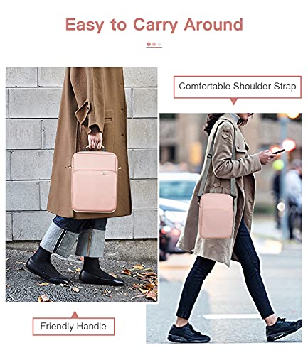 MoKo 9-11 Inch Tablet Sleeve Bag Handle Carrying Case with Shoulder Strap | Fits iPad Pro 11-inch M4, iPad Air 11-inch M2, iPad 10th 10.9, iPad 9/8/7th 10.2 and Tab S8/S9 11, Pink - color: Pink, size: 9-11 inch