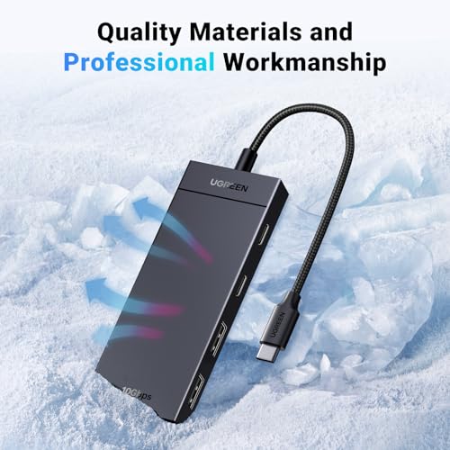 UGREEN USB C Hub, 4-in-1 USB 3.2 Adapter, 2 xUSB-C & 2xUSB-A, Aluminum | 10Gbps 4 Ports Splitter Extender for MacBook Pro/Air, iPad Pro, iPhone 17, Galaxy S26, Surface, PC, Laptops and More