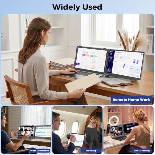 KEFEYA Laptop Screen Extender, FHD 1080P Laptop Monitor Extender Dual Screen, 15.6β Detachable Portable Monitor for Laptops 13-17" with USB-C/HDMI Port, Plug n Play for Windows/Mac/Android/Switch/PS5
