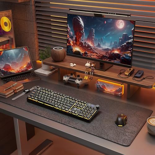 Redragon K521 Pro Wireless Gaming Keyboard with Screen | Mechanical Feeling, Tri-Mode BT/2.4G/USB-C, RGB Keyboard, 12 Multimedia Keys, Programmable Software, Full-size keyboard - color: Glossy Black