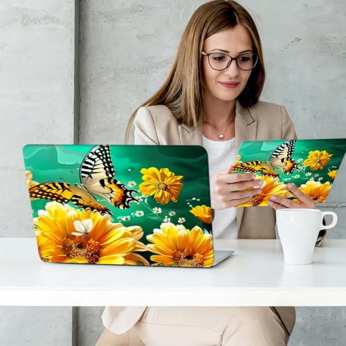 Laptop Skin Sticker Decal Cover,Daisies and Flowers Butterfly | DIGTIALL Universal Laptop Skin Sticker, Waterproof Removable Notebook Decal Protector Cover for 12 13 14 15 Inch Laptops - color: Daisies And Flowers Butterfly