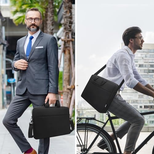 TECOOL Laptop Bag 17 17.3 Inch, Waterproof Laptop Case Sleeve Messenger Bag | Briefcase with Shoulder Strap for 17 17.3 Inch Lenovo HP Dell Acer ASUS Notebook Computer Carrying Case,Black - color: Black, size: 17-17.3 Inch