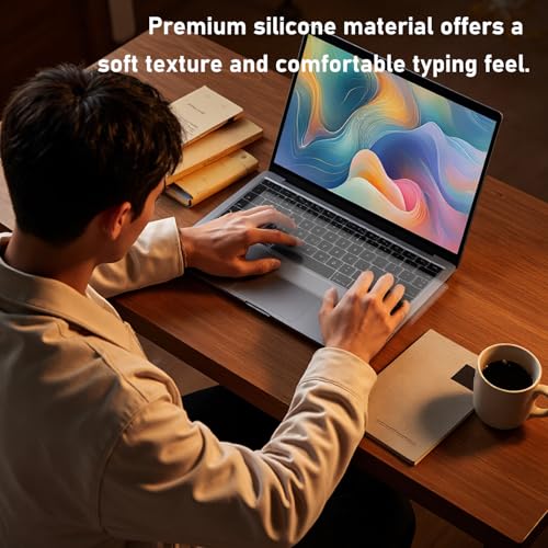 SYNTHORA Laptops 2pcs Clear Keyboard Cover Skin, Ultra Thin Silicone Waterproof Dustproof Protector for 12-14 Inch Laptops Keyboards, Washable Transparent Keyboard Skin (L:12.2" x W:5.08")