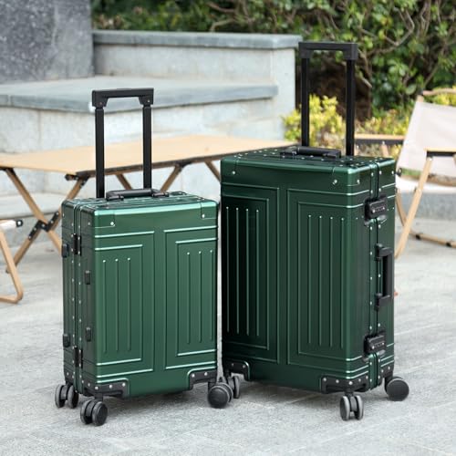All Aluminum Carry On Luggage,Cut from Whole Aluminum Sheet,22x14x9 Airline Approved ,(3rd Generation,Premium Metal zipperless suitcase ) (green, 26inch) - color: green, size: 26 inch
