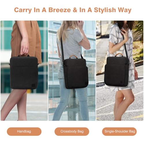 Dadanism 13 Inch Tablet Sleeve Shoulder Bag with Handle for iPad Pro 13" M4 2024, iPad Air 13", iPad Pro 12.9", Galaxy Tab S10+ Plus/S9 FE+/S9+ Plus 12.4", Remarkable Paper Pro 11.8", Black Gray | Fits iPad Pro 13" M5 2025, iPad Air 13" M4 2026, iPad Pro