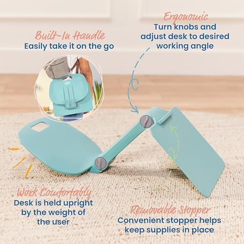 ECR4Kids The Surf Folding Portable Lap Desk, Flexible Seating, Seafoam - color: Seafoam