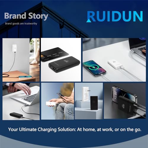 65W Flat GaN USB C Charger, Dual-Port Fast Wall Charger with PD 3.0 & QC 4.0, Foldable Plug Compact Power Adapter for MacBook Pro/Air, iPhone 16, iPad Pro, Samsung Galaxy S24, Steam Deck & More - color: Black