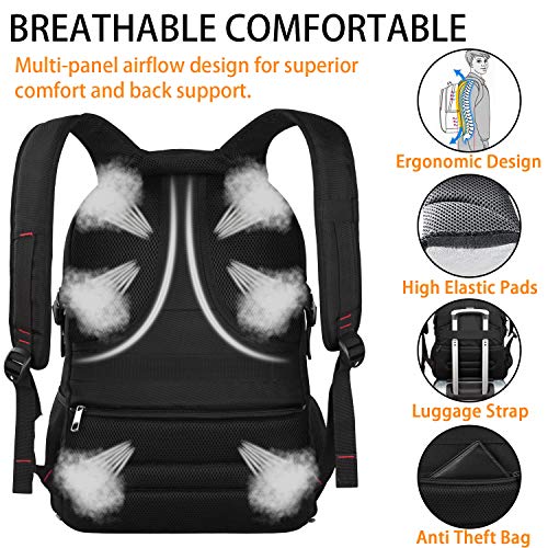 LTINVECK Travel Laptop Backpack,Extra Large Backpack for Men,Big 17 Inch Computer bag Tech Backpack - color: Black