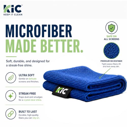 KIC> CrystalVu Screen Cleaner Spray Kit with Microfiber Cleaning Cloth – Streak-Free for TV, Phone, Laptop, Monitor & Tablet – NSF Certified Safe Formula – 1 Reusable Microfiber Towel - 16oz - size: 16 Fl Oz (Pack of 1)