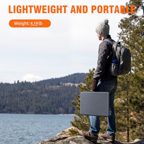 Solar Power Station with Foldable Solar Panel 60W, 110V 100W AC Outlet Camping Portable Solar Power Bank Generator with Panels Included,Portable Battery Pack for Laptop Smart Device RV Outdoor Backup