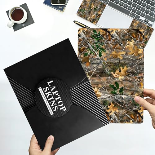 Universal Laptop Skin Sticker with 2 Wrist Pad Decals, 3-Piece Removable Vinyl Laptop Cover, Camouflage Tree Waterproof Anti-Scratch, Easy-Trim Fit for 13.3" 14" 15.6" Laptops - color: Camouflage Tree