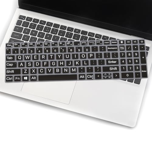 Keyboard Cover with Large Letters for 2025 Dell 16 Plus Laptop DB16250 DB16255 DC16250, Dell 15 Laptop DC15250 DC15255 15.6",2024 2023 Inspiron 15 3510 3511 3520 3525 3530 3535 5510 5515 5518 15.6 - color: Large Letters Black