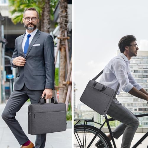 TECOOL Laptop Bag 15 15.6 16 Inch, Waterproof Laptop Carrying Case Sleeve | Messenger Bag Briefcase with Shoulder Strap for 15 15.6 16 Inch Lenovo HP Dell Acer ASUS Notebook, MacBook Pro 16,Dark Grey - color: Dark Grey, size: 15.6-16 Inch