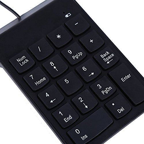 USB Numeric Keypad, Wired Number Pad Silent 18 Keys Number Keypad Keyboard Portable Financial Accounting Numpad Slim Mini Number Pad for Laptop Desktop PC Pro