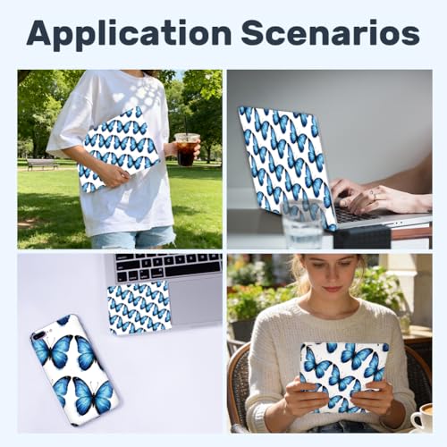 3Pcs Laptop Skin Sticker Decal Butterfly PVC Laptop Sticker Fits for 12-16 Inch Notebook Waterproof Scratch Proof Universal Notebook PC Personalized Protector Gift - style: butterfly