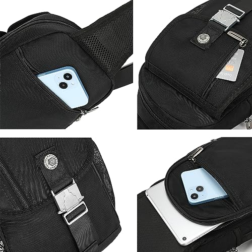 NICGID Sling Bag Chest Shoulder Backpack Crossbody Bags for Tablet Laptop Outdoor Hiking Men Women - color: Army Green-016
