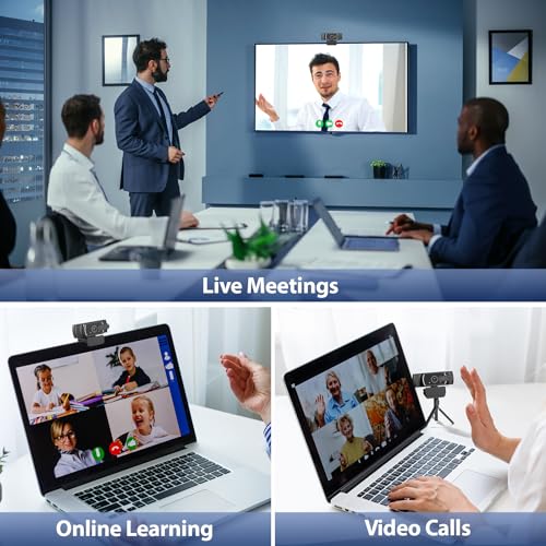 4K Webcam with Microphone for PC & Streaming Computer Camera | PDAF autofocus, dual noise-canceling mics & low-light correction. Best usb hd webcam for mac, laptop and smooth streaming.