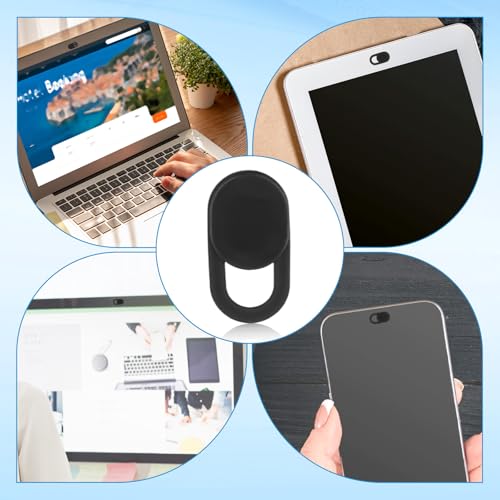 100pcs Laptop Camera Covers, Black Ultra-Thin Front Webcam Privacy Phone Camera Cover Slide Webcam Protects Your Privacy & Security for Laptop Desktop Cell Phone Tablet Accessories