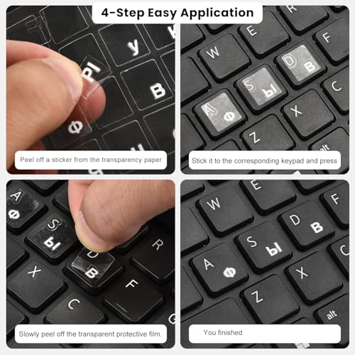 2PCS Korean Keyboard Letter Stickers with Tweezer - 3D Hangul Keyboard Letters Replacement Stickers, Korean Alphabet for Laptop Computer PC Desktop Keyboard, Peel-Off Film, Leave Letters - size: Korean-White