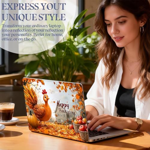 Universal Laptop Skin Sticker Decal,15.6 Inch Laptop Vinyl Cover for 13" 14" 15.6" Laptop,Scratch-Resistant Waterproof Protector Wrap,Reusable with Wrist Pads,Thanksgiving Harvest - color: Thanksgiving Harvest