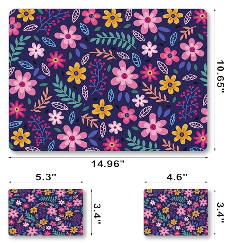 Laptop Decal Sticker Skin Cover, 11.6”12" 13" 13.3" 14" 15" 15.4" 15.6 inch Laptop Netbook Vinyl Skin Sticker Cover Art Notebook PC Protector (2 Wrist Pad Included), Removable Reusable, Flower Theme - color: Flower Theme