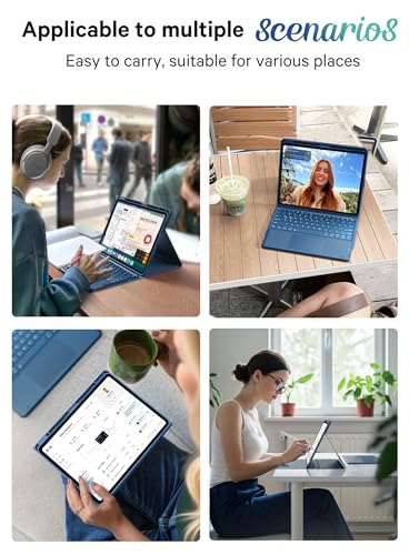CHESONA for iPad Air 13 Inch(M4/M3/M2)&Pro 12.9(3rd-6th) Case with Keyboard | Magnetic Detachable Keyboard, 7-Color Backlit, Multi-Touch Trackpad, Smart Sleep/Wake, Stain-Resistant Cover, Navy Blue - color: Navy Blue