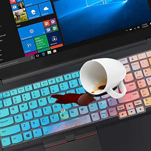 Keyboard Cover for 15.6" Lenovo ThinkPad E15 Gen 4/3/2, ThinkPad L15 Gen 2/1, ThinkPad T15 T15p T15g P15 P15s P15v Gen 3/2/1, ThinkPad E580 E590 E595 L580 L590 P52 P53 P72 P73 T570 T575 T580 T590 - color: Colorful