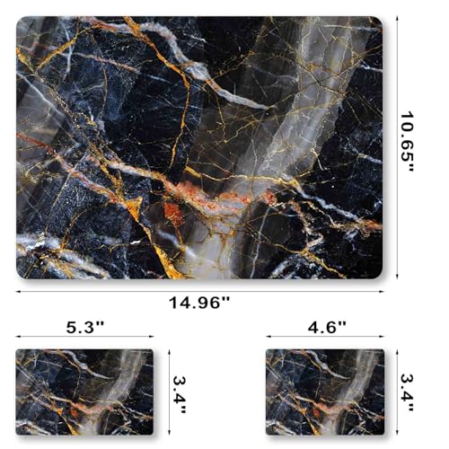 Laptop Decal Sticker Skin Cover, 11.6”12" 13" 13.3" 14" 15" 15.4" 15.6 inch Laptop Netbook Vinyl Skin Sticker Cover Art Notebook PC Waterproof Protector (2 Wrist Pad Included), Black Marble - color: Black Marble