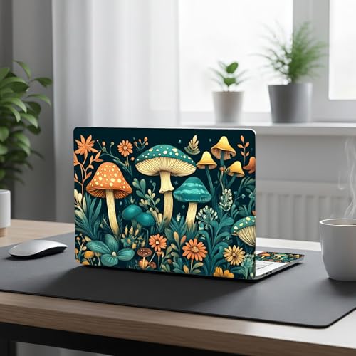 Aesthetic Laptop Skin Cover,12-15.6 Inch Universal Vinyl Sticker Decal,Waterproof Scratch-Resistant Notebook Wrap,Removable Residue-Free Protector,Mushroom Forest Fantasy - color: Mushroom Forest Fantasy