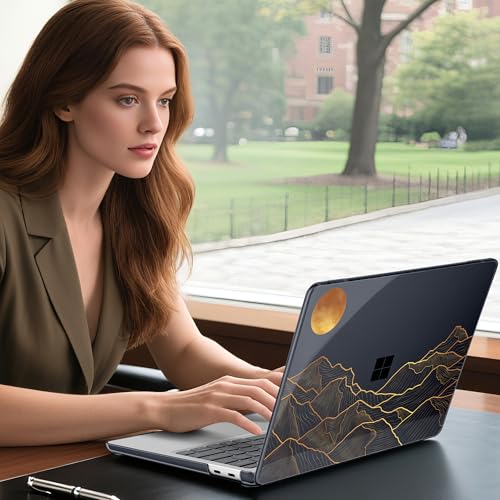 Batianda Case for Surface Laptop 13 inch 2025 2026, Golden Mountain | Fits Model 2095, Artistic Patterns Ultra-Slim Lightweight Scratch-Resistant Hard Shell with Professional Protection - color: Golden Mountain
