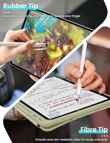 MEKO 3-in-1 Universal Stylus Pen for Touchscreen(White) | High Sensitivity & Universal with Magnetic Replacement Tip