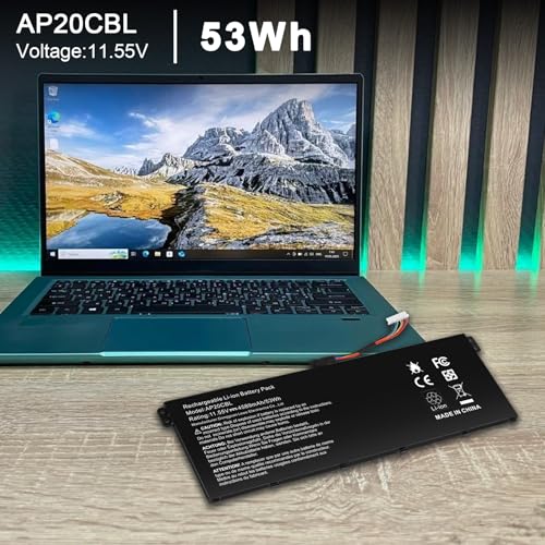 Futurebatt AP20CBL Battery Replacement for Acer Aspire 5 A515-45 A515-46 A515-56 Aspire 7 A715-43G Swift 3 SF314-43 SF314-511 Vero AV15-51 TravelMate Spin B3 B311RNA-32 53Wh - size: AP20CBL
