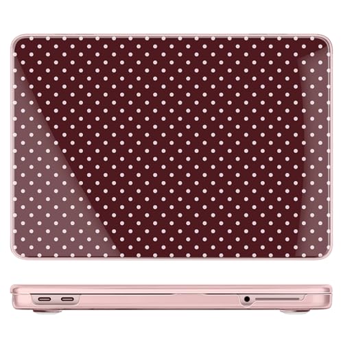 for MacBook Neo 13 Inch Case 2026 (Model A3404, A18 Pro chip), Stylish Pattern Protective Hard Shell with Screen Protector, Keyboard Cover & USB-C Adapter - Burgundy Polka Dots - color: Burgundy Polka Dots